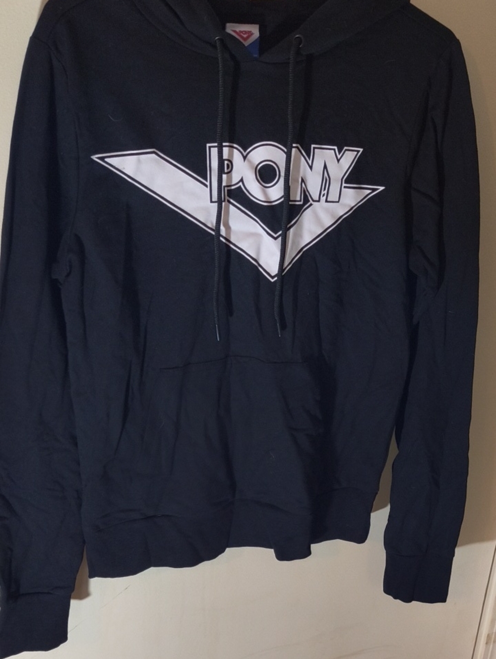 Pony Black Hoodie with White Logo